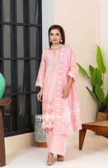 Elegant Embroidered Cotton 3-Piece Suit – Mid Winter Collection