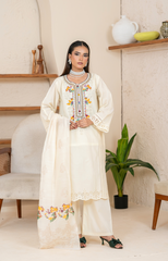 Elegant Embroidered 3-Piece Suit – Mid Winter Collection