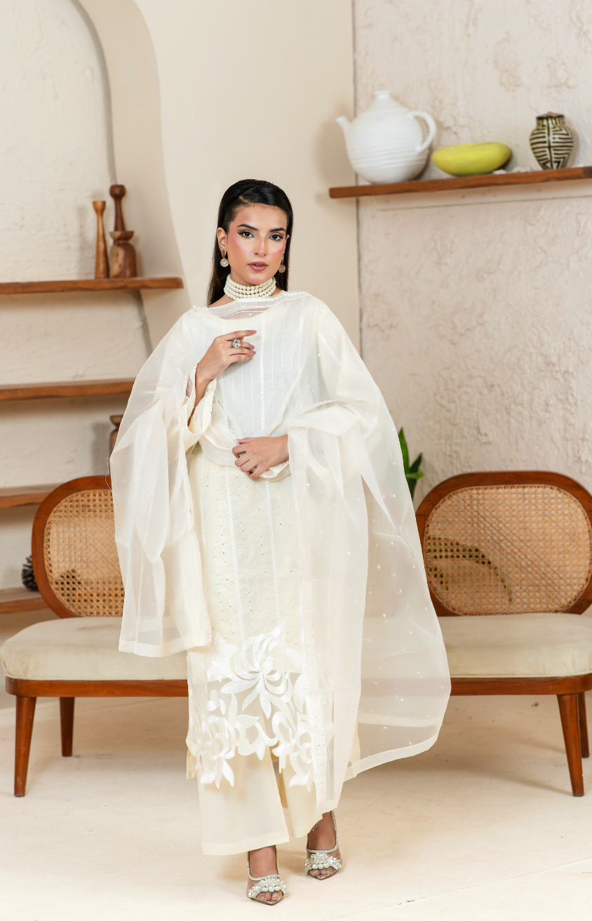 Elegant Embroidered 3PC Suit – Mid-Weather Collection