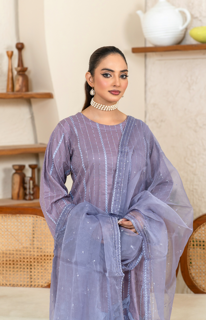 Elegant Embroidered 3PC Suit – Mid-Weather Collection