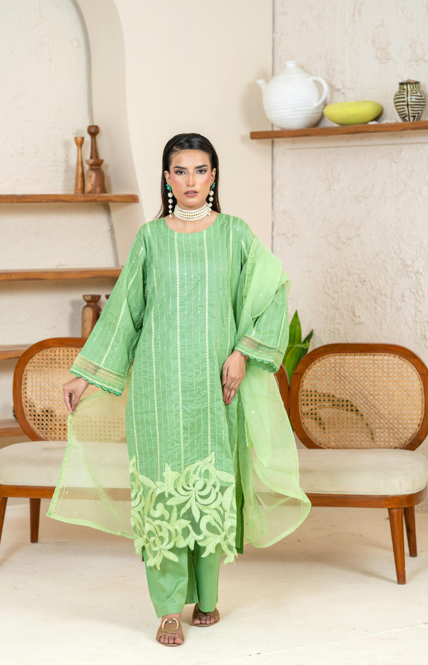 Elegant Embroidered 3PC Suit – Mid-Weather Collection