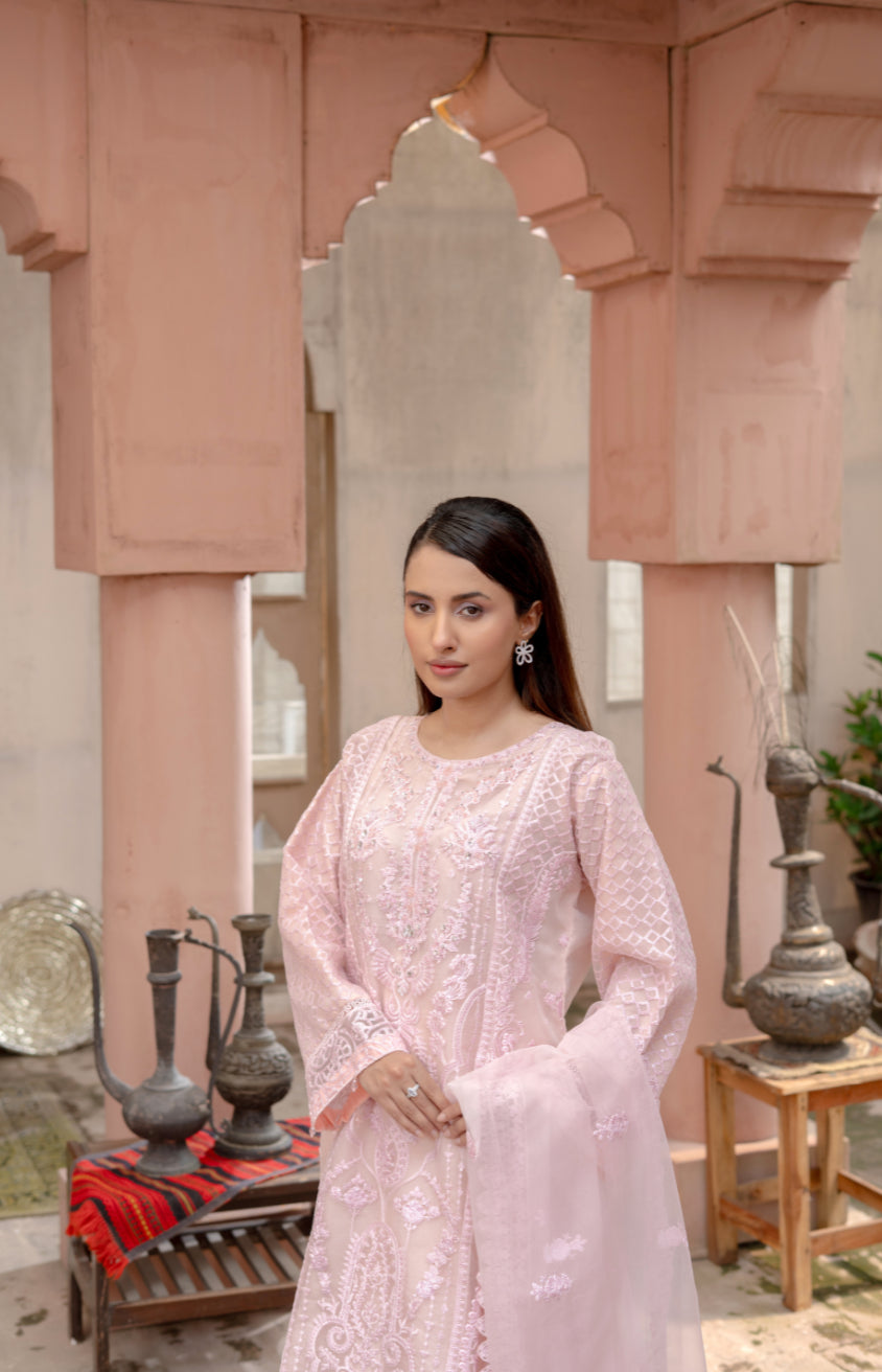 Mahveen – Signature Embroidered Organza 3PC Suit